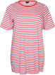 T-shirt long oversize ray&eacute; en coton bio, Violet, Packshot image number 0