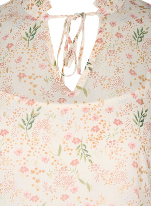 Tuniek met bloemenprint en 3/4 mouwen, Off White Flower, Packshot image number 2