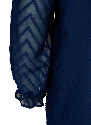 Blouse à manches longues avec détails en ruban, Navy Blazer, Packshot image number 3