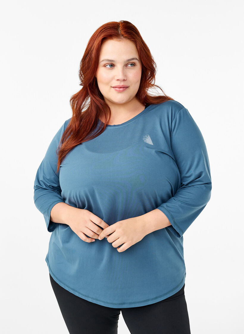 Training blouse met 3/4 mouwen, Blauw, Model image number 0