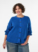 Cardigan en maille c&ocirc;tel&eacute;e avec boutons, Bleu, Model image number 0