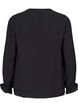 Blouse met lange mouwen en een V-hals, Black, Packshot image number 1
