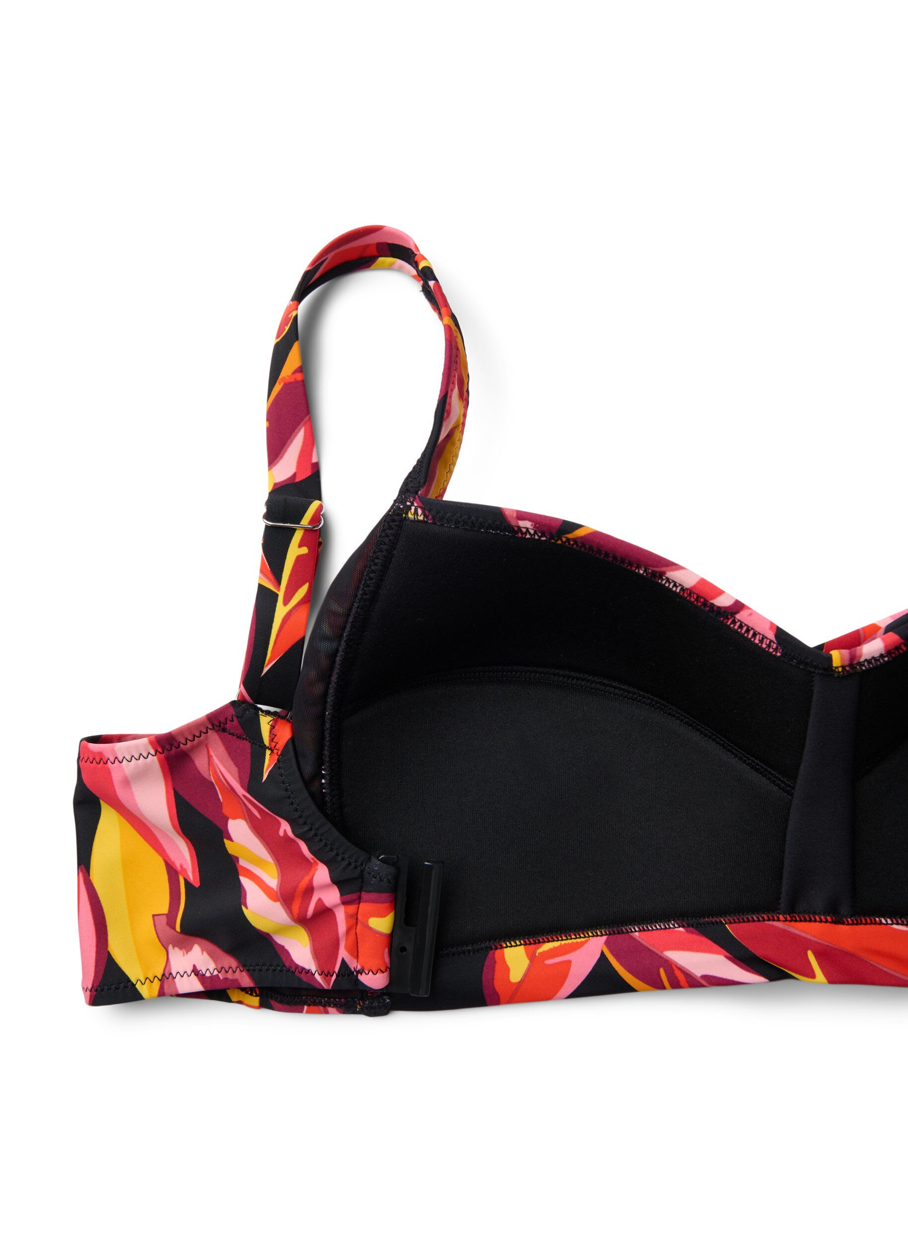 Zizzi Top de bikini rembourr&eacute; avec imprim&eacute;s, Rouge, Packshot image number 3