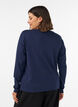 T-shirt basique &agrave; manches longues et col rond, Bleu, Model image number 2
