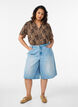 Blouse met korte mouwen en v-halslijn, Bruin, Model image number 1