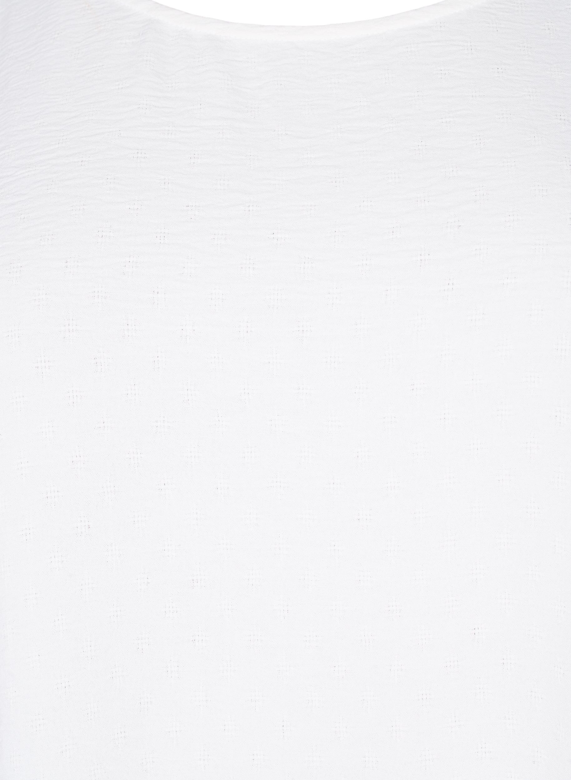 ZizziBlouse met lange mouwen en textuur, Bright White, Packshot image number 2