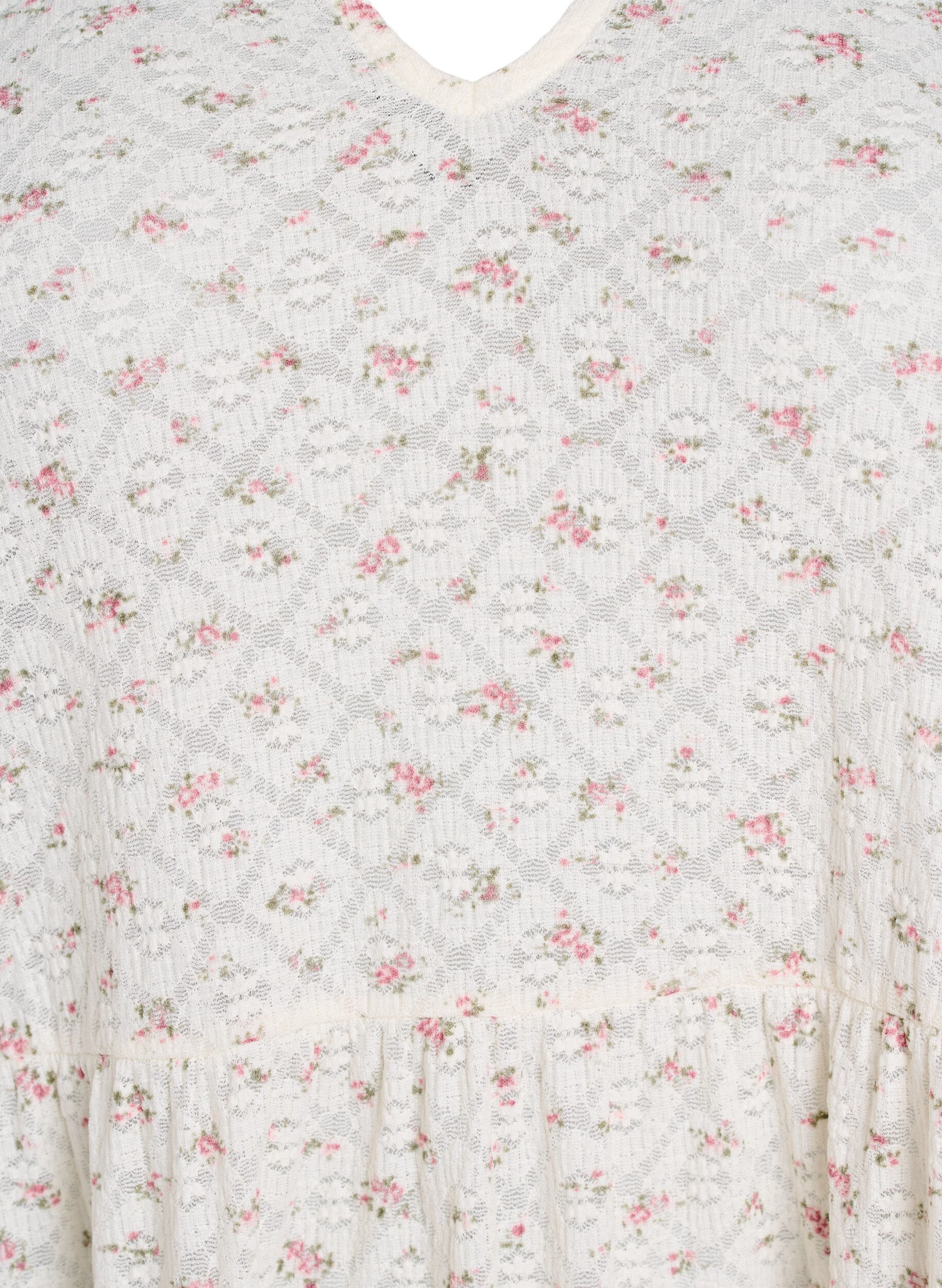 Zizzi Robe courte A-line avec des manches 1/2, Blanc, Packshot image number 2