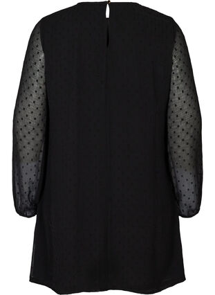 Robe trapèze à manches longues, Black, Packshot image number 1