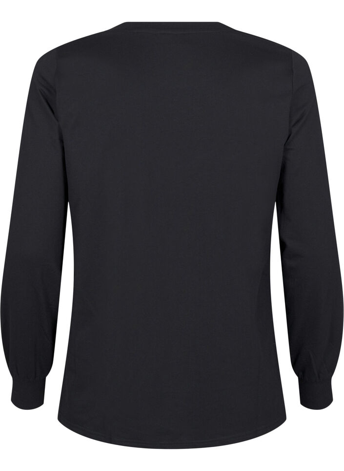 Sweatshirt met kanten details, Black, Packshot image number 1