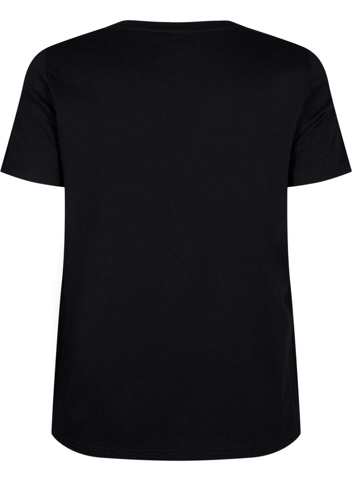 T-shirt en coton avec texte, Black W. Pasadena, Packshot image number 1