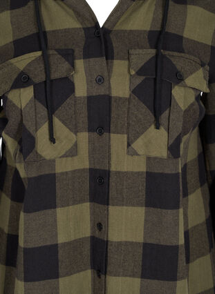 Blouse jas met ruitjes en capuchon, Ivy Green Check, Packshot image number 2