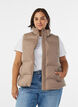 Korte puffer bodywarmer met hoge kraag, Bruin, Model image number 0
