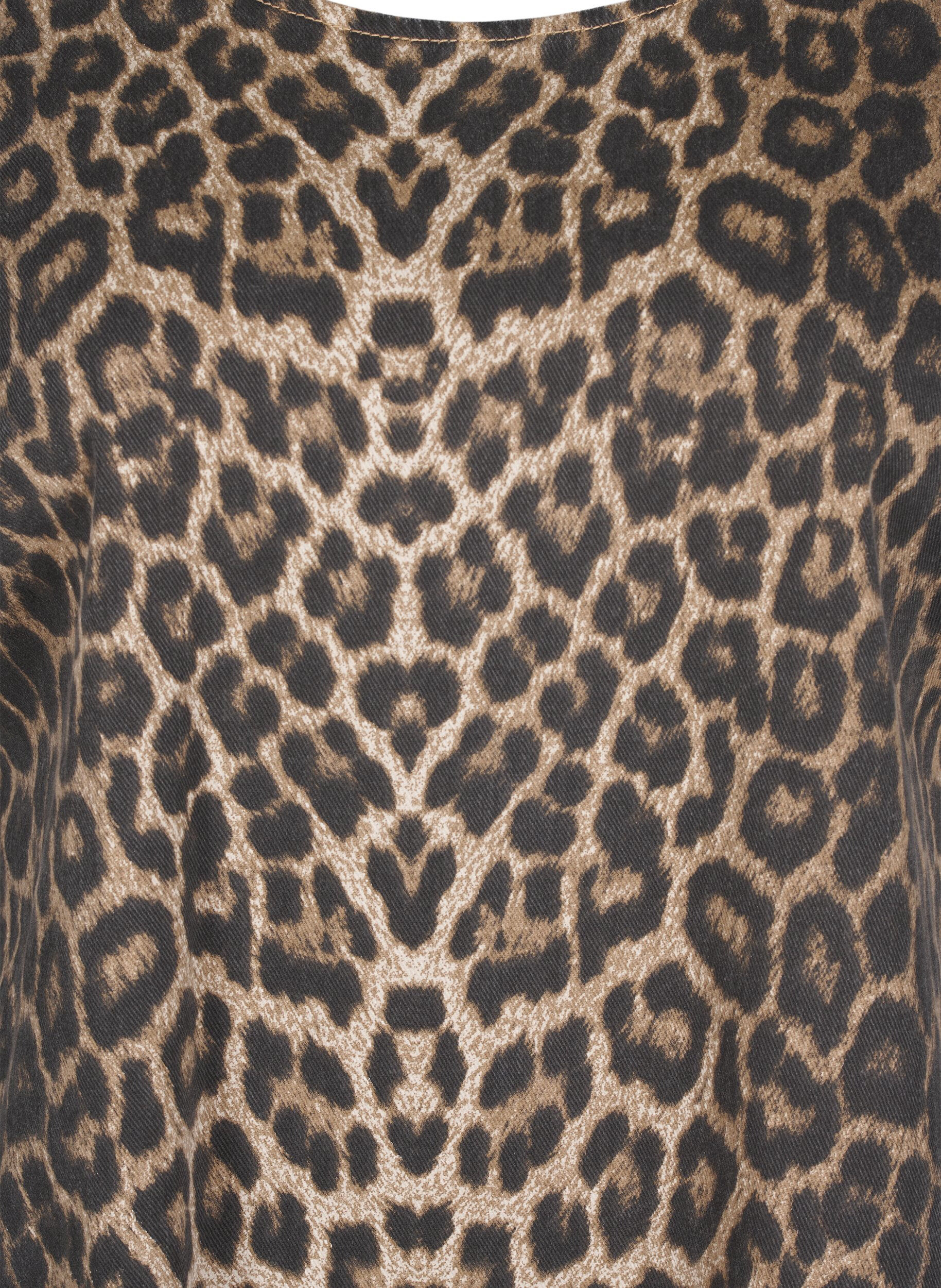ZizziDenim jurk met luipaardprint, Bruin, Packshot image number 2