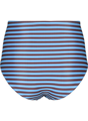 Bikinibroekje met hoge taille en strepen, BlueBrown Stripe AOP, Packshot image number 1