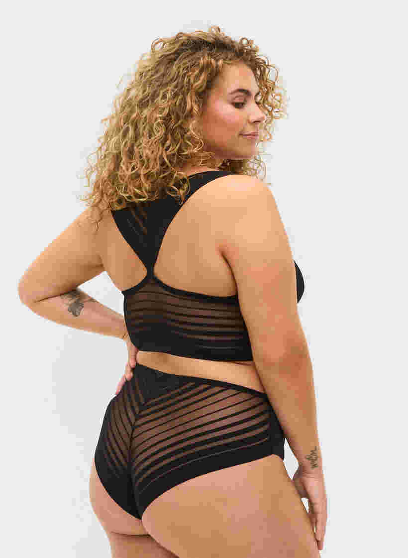 Culotte coupe normale avec mesh, Black, Model image number 1