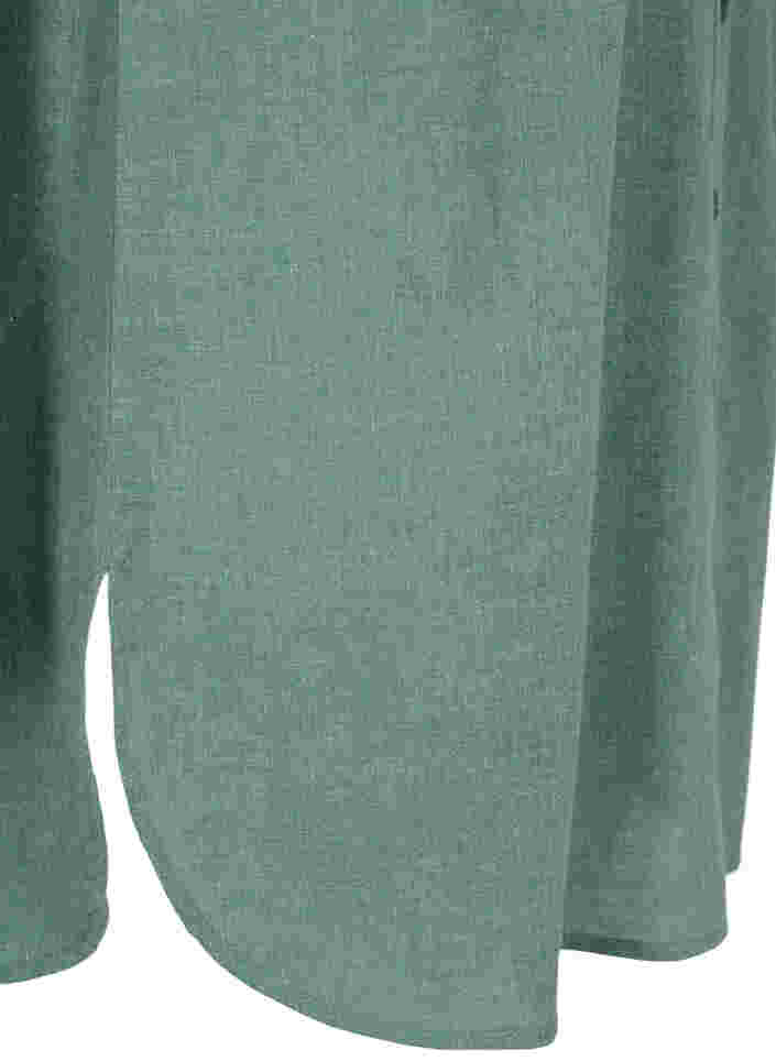 Lange blouse met 3/4 mouwen en v-hals, Balsam Green, Packshot image number 3