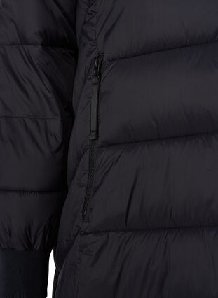 Veste d'hiver longue matelassée avec poches, Black, Packshot image number 3