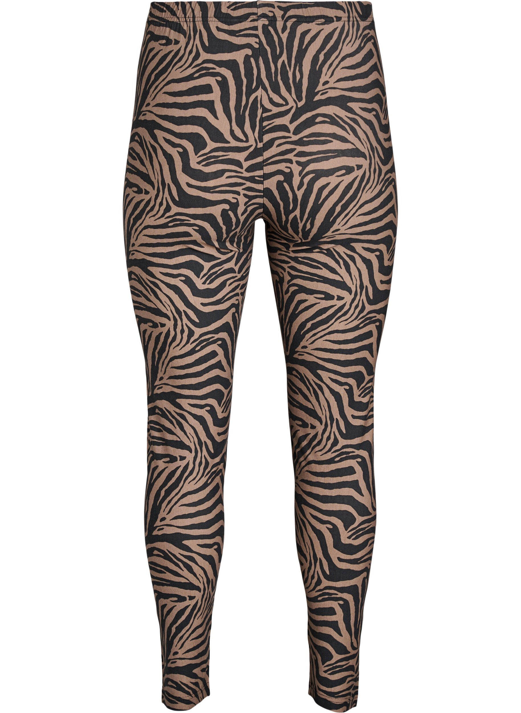 ZizziViscose leggings met zebraprint, Bruin, Packshot image number 1