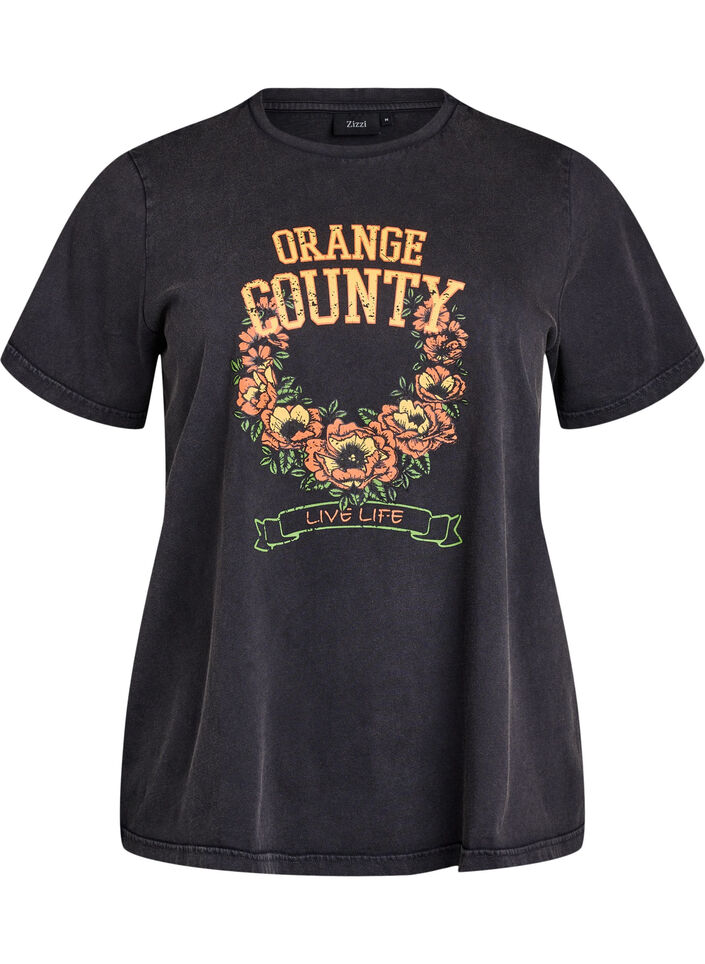 T-shirt in biologisch katoen met een coole print, Grijs, Packshot image number 0