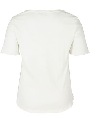 T-shirt à manches courtes en qualité côtelée, Egret, Packshot image number 1