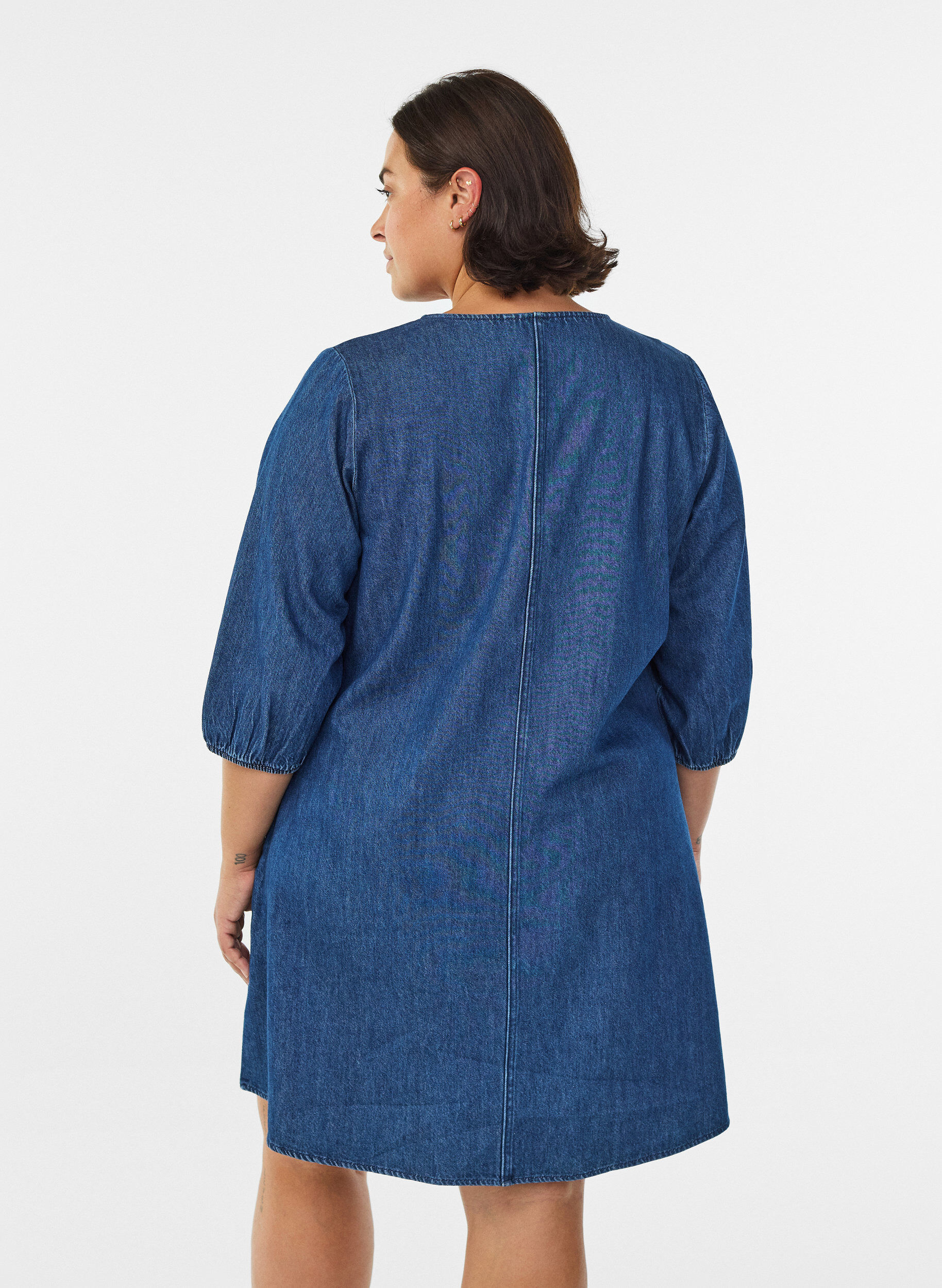 ZizziRobe courte en jean avec manches 3/4, Bleu, Model image number 2