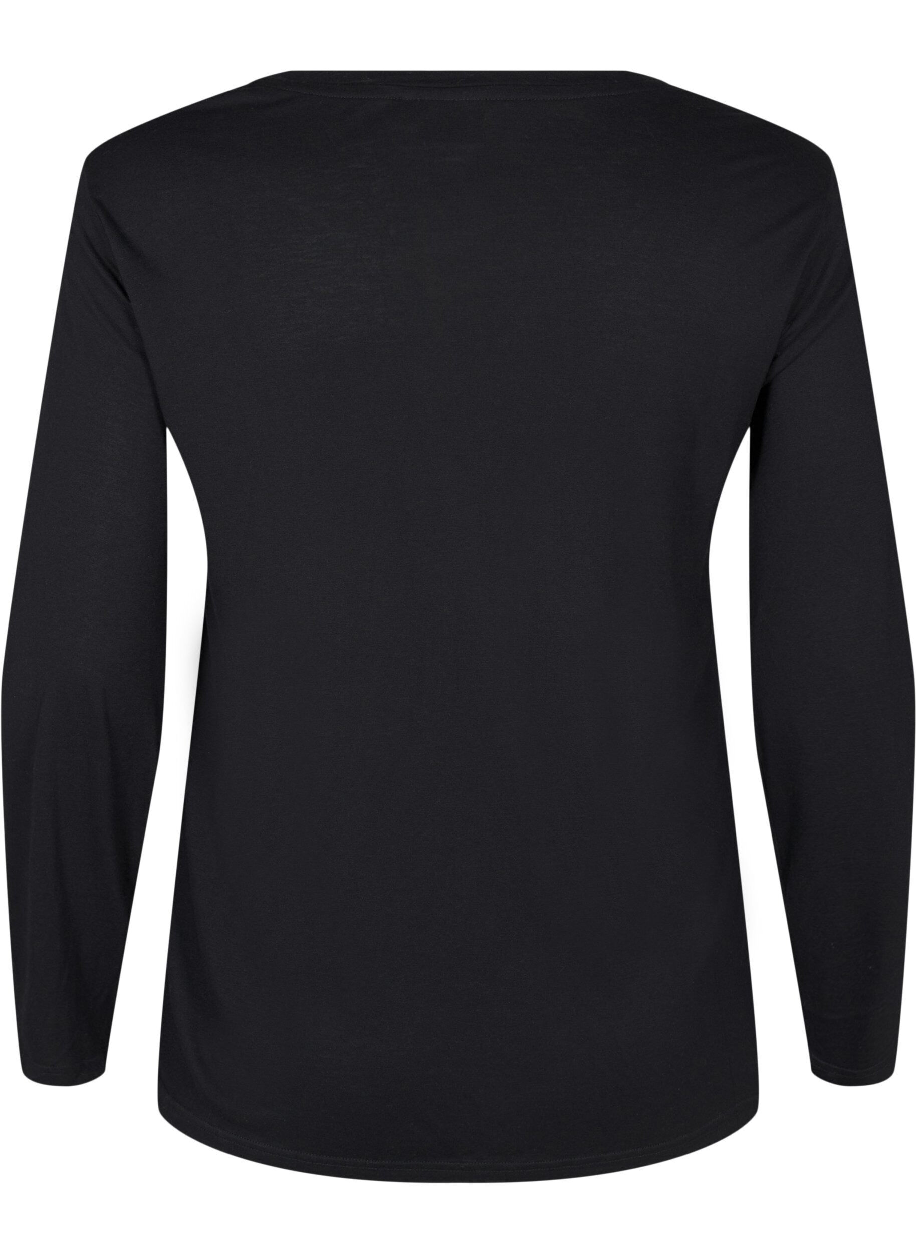 ZizziChemisier &agrave; manches longues en laine et viscose, Noir, Packshot image number 1