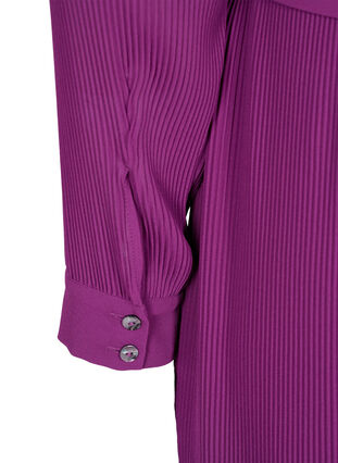 Robe chemise plissée avec ceinture à nouer, Grape Juice, Packshot image number 3