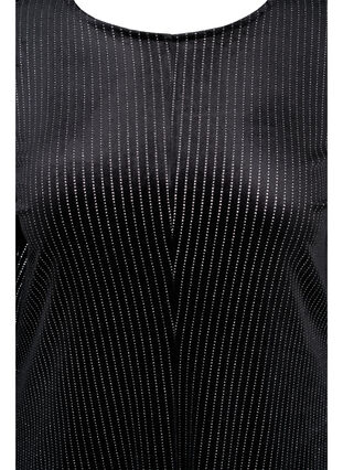 Robe à paillettes en velours à manches longues, Black Silver Lurex, Packshot image number 2