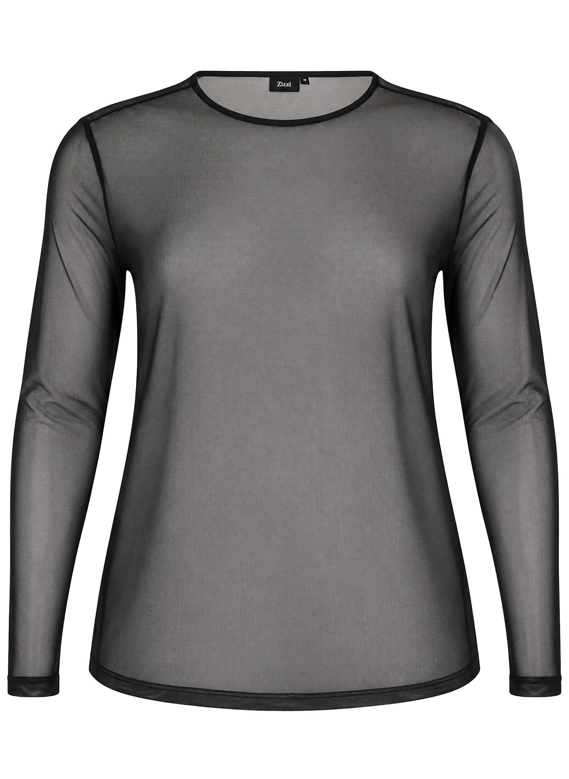 Blouse en mesh &agrave; manches longues