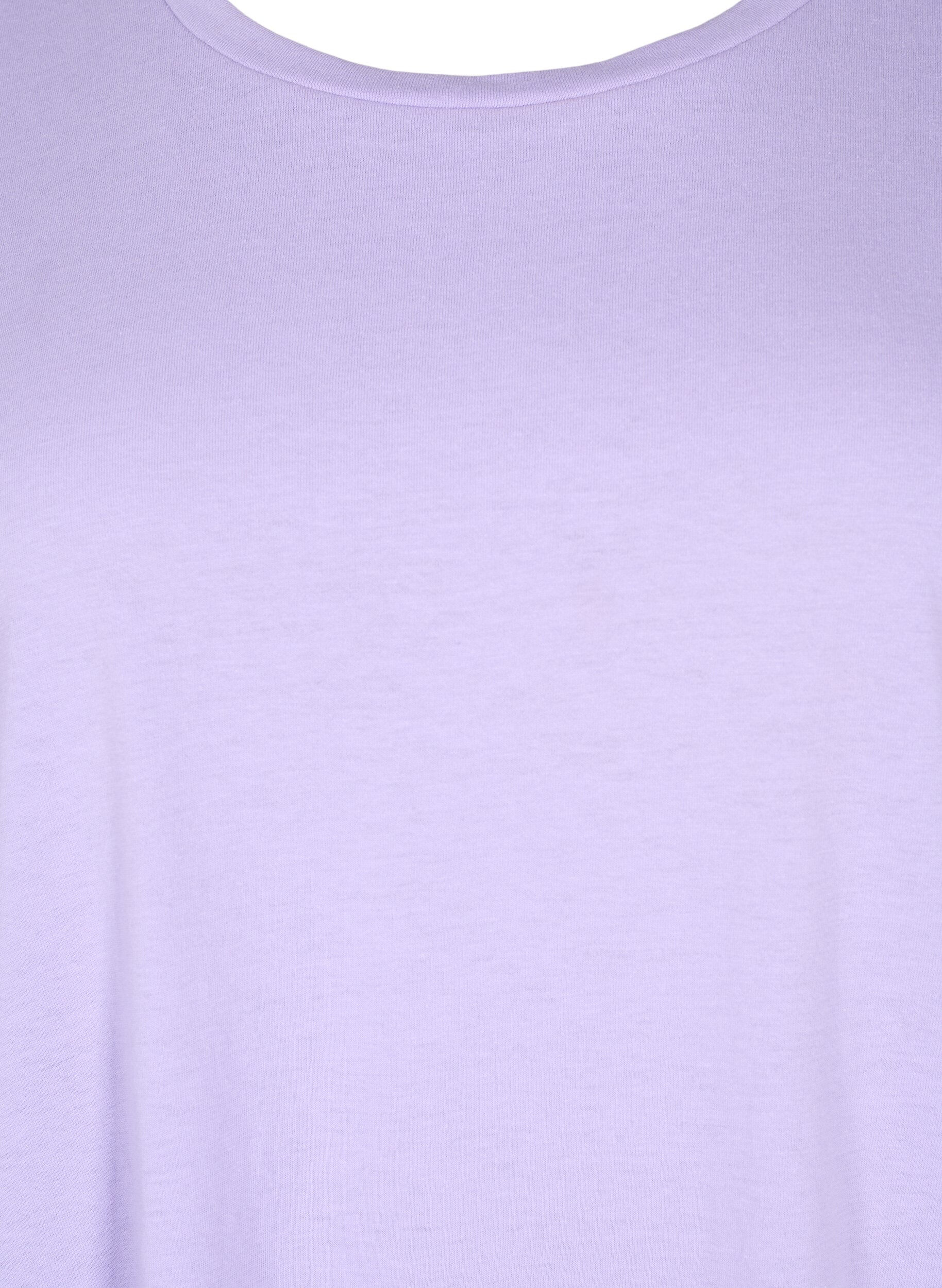 Zizzi T-shirt &agrave; manches courtes en coton m&eacute;lang&eacute;, Violet, Packshot image number 2