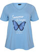 Katoenen T-shirt met V-hals en print aan de voorkant, 0698, Packshot image number 0