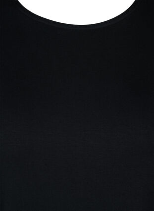 Tunique à manches courtes en viscose avec bas asymétrique, Black, Packshot image number 2
