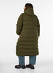 Lange gewatteerde jas met capuchon en een golfpatroon, Groen, Model image number 2