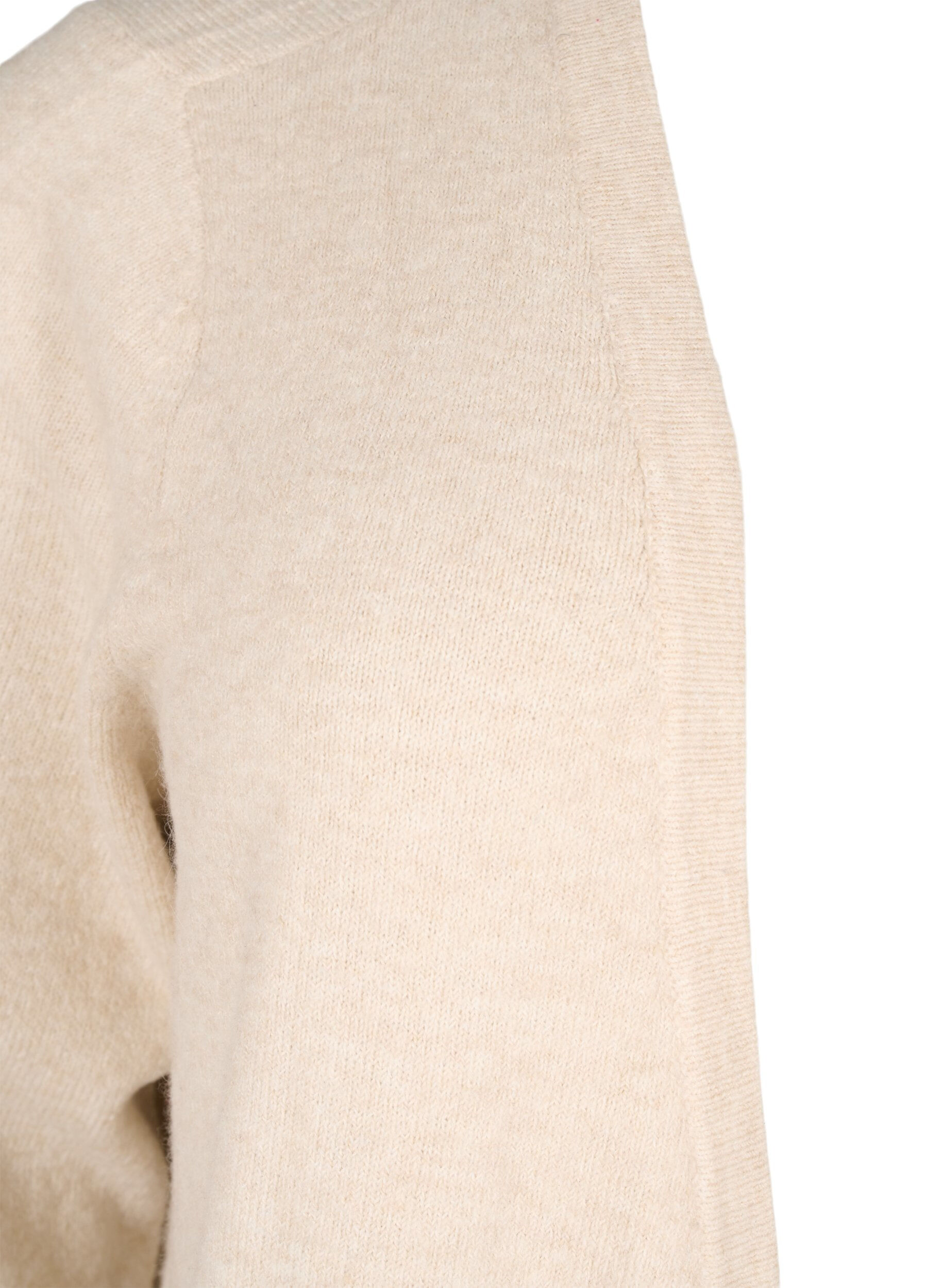 ZizziGeribd gebreid vest met zakken, Beige, Packshot image number 2