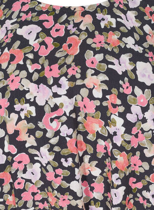 Viscose blouse met korte mouwen en bloemenprint, Flower AOP, Packshot image number 2