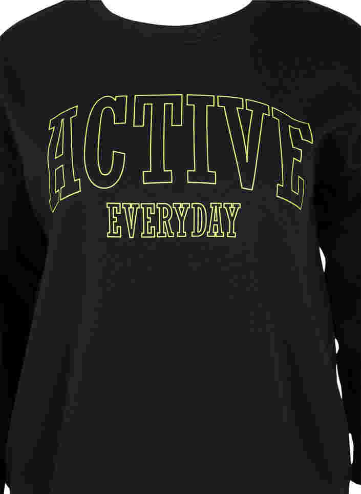Sweat-shirt à imprimé sportif, Black, Packshot image number 2