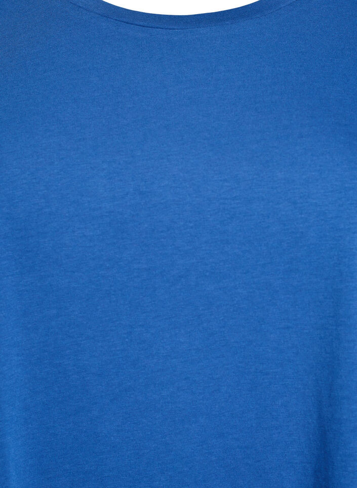 T-shirt &agrave; manches courtes en m&eacute;lange de coton, Bleu, Packshot image number 2