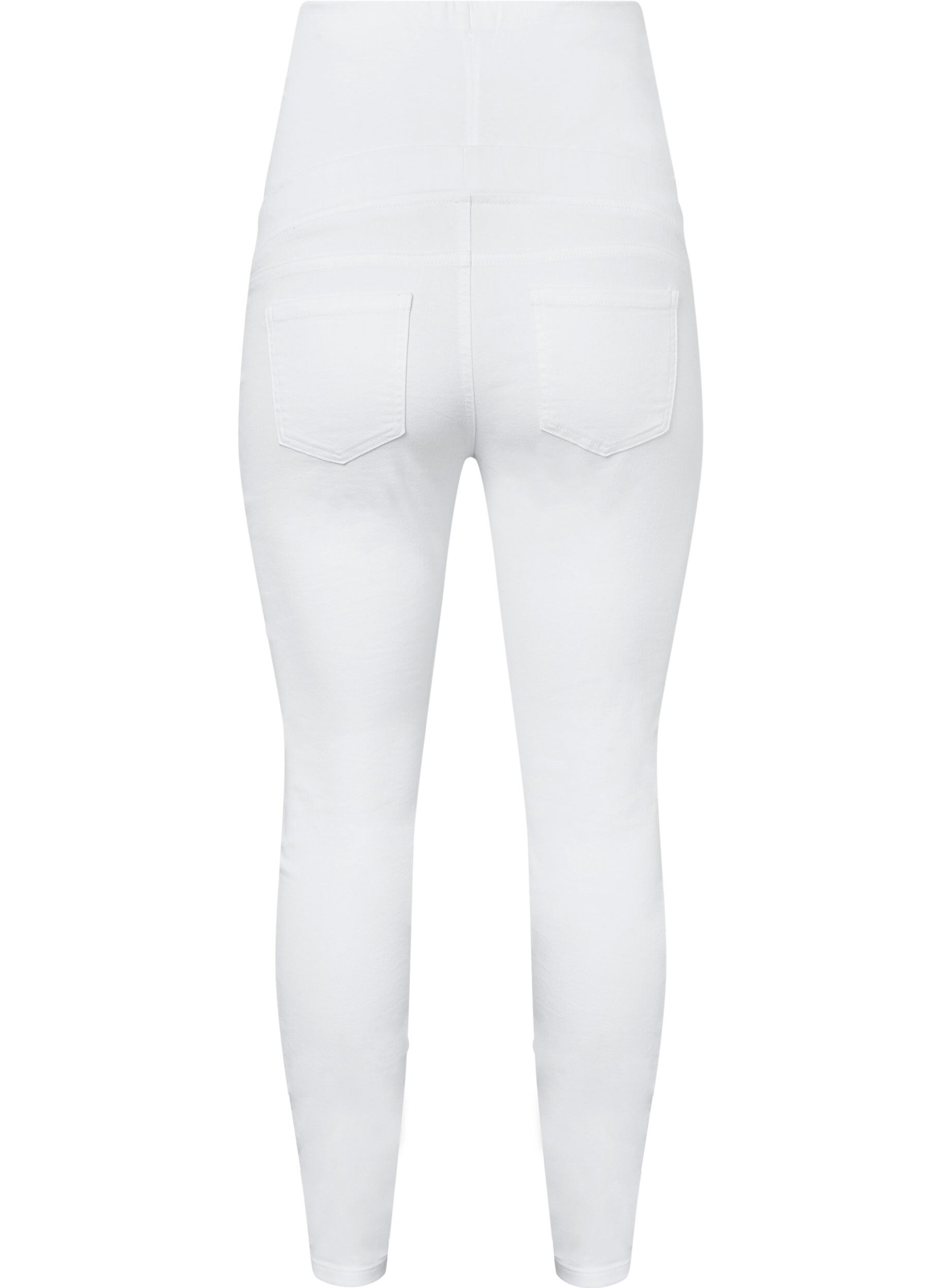 ZizziZwangerschapsjeggingbroek van katoen, White, Packshot image number 1