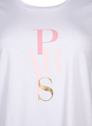 T-shirt en coton avec imprimé texte, B. White w. Paris, Packshot image number 2