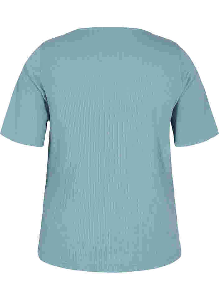 T-shirt met korte mouwen en knopen, Goblin Blue, Packshot image number 1