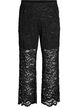 Hoog getailleerde kanten broek met rechte pijpen, Zwart, Packshot image number 0