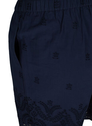 Katoenen short met zakken en borduursel anglaise , Navy Blazer, Packshot image number 3