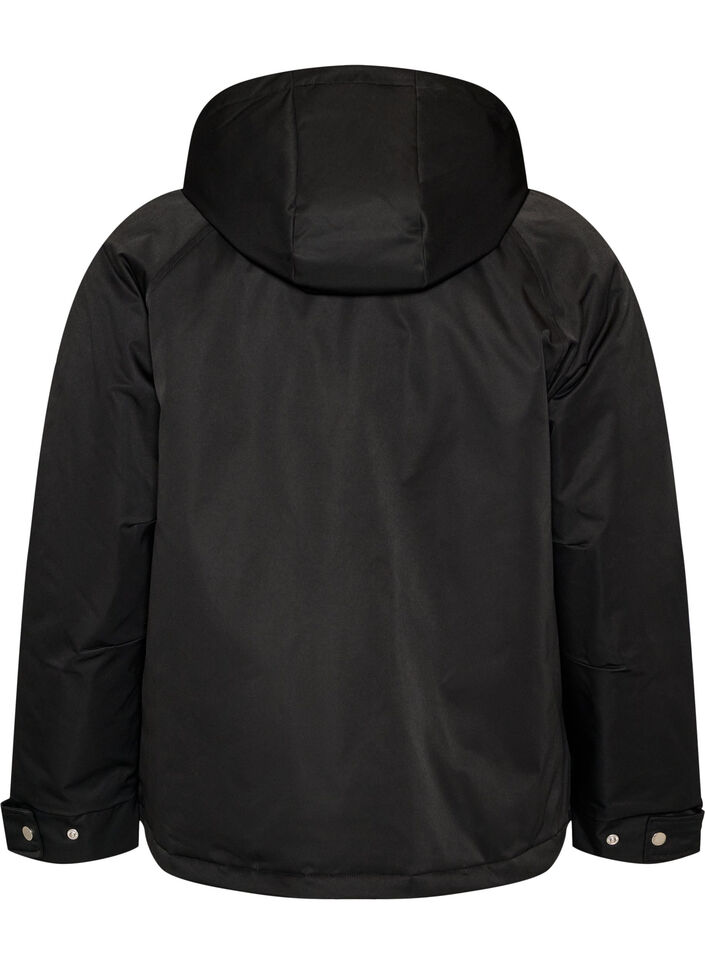Parka matelass&eacute; avec une capuche amovible, Noir, Packshot image number 1