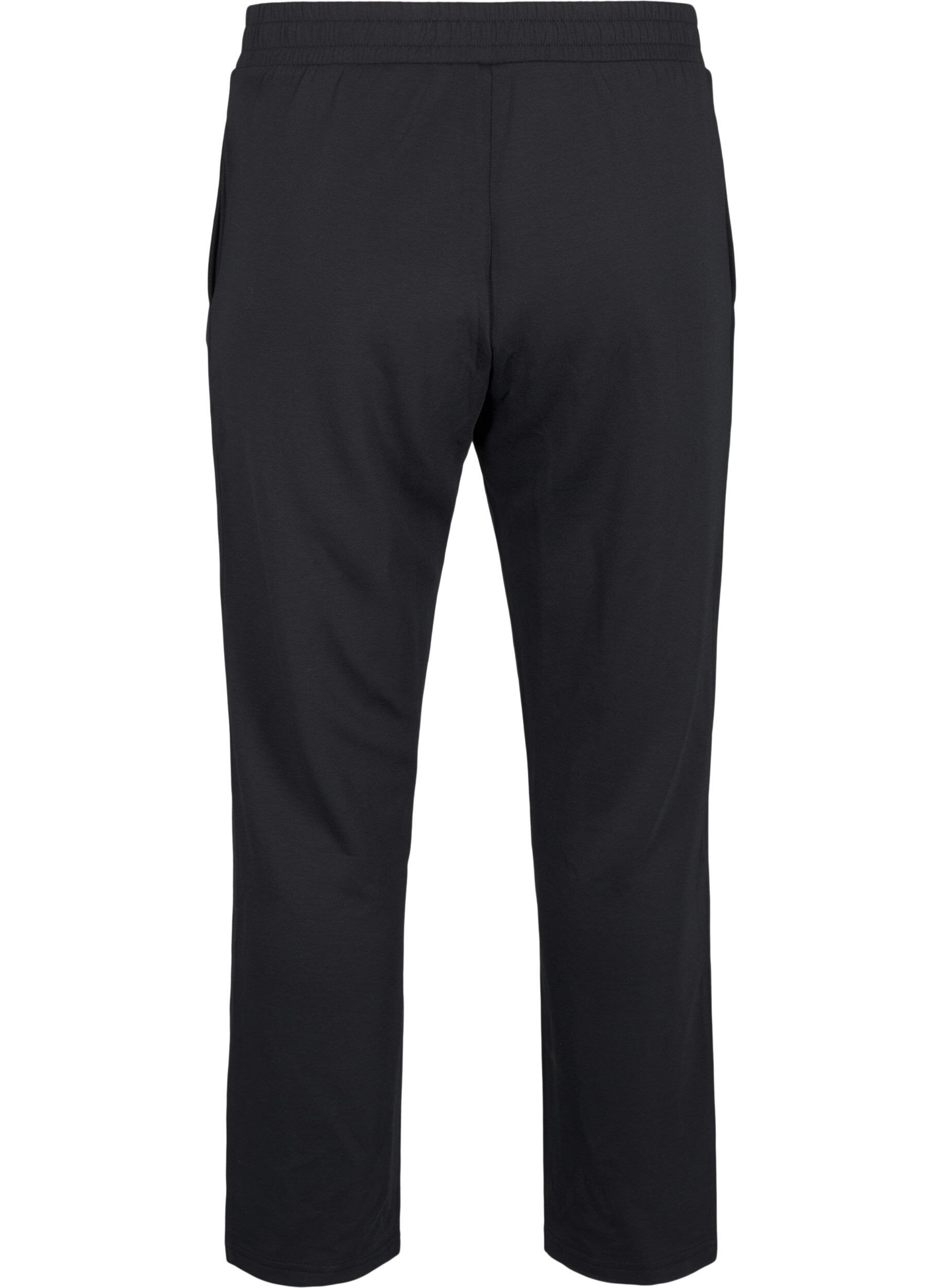 Zizzi Pantalon comprenant du modal avec ceinture &eacute;lastiqu&eacute;e, Noir, Packshot image number 1
