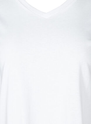 T-shirt met v-hals, Bright White, Packshot image number 2