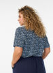Blouse met korte mouwen en v-halslijn, Blauw, Model image number 2
