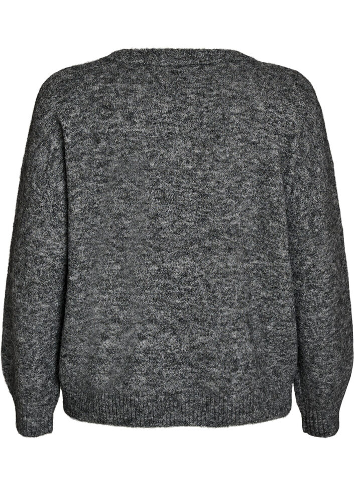 Pull avec application florale, Gris, Packshot image number 1