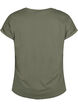 T-shirt &agrave; manches courtes en coton m&eacute;lang&eacute;, Vert Kaki, Packshot image number 1