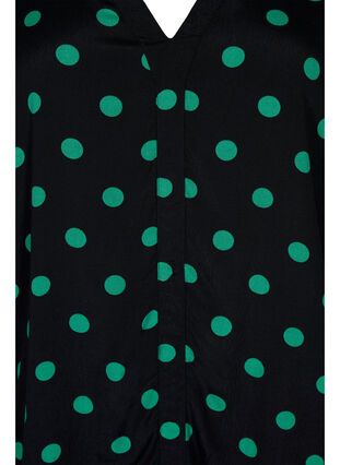 Viscose blouse met stippen, Black jol Green dot, Packshot image number 2
