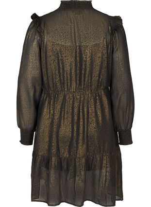 Robe à manches longues avec smocks et volants, Black w. Gold, Packshot image number 1
